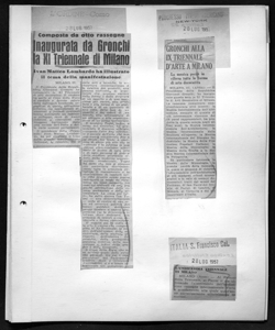 Composta da otto rassegne - Inaugurata da Gronchi la XI Triennale di Milano - Ivan Matteo Lombardo ha illustrato il tema della manifestazione, sta in L'ORDINE - Quotidiano