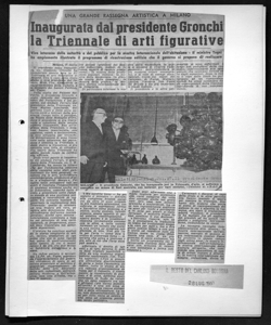 UNA GRANDE RASSEGNA ARTISTICA A MILANO - Inaugurata dal presidente Gronchi la Triennale di arti figurative - Vivo interesse delle autorità e del pubblico per la mostra internazionale dell'abitazione - Il ministro Togni ha ampiamente illustrato il programma di ricostruzione edilizia che il governo si propone di realizzare, sta in IL RESTO DEL CARLINO - Quotidiano