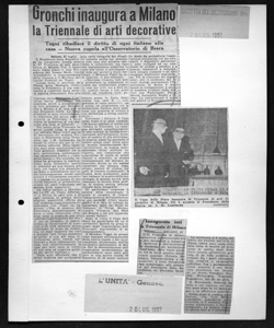 Inaugurata ieri la Triennale di Milano, sta in L'UNITA' - Quotidiano