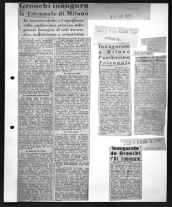 Gronchi inaugura la Triennale di Milano - Le caratteristiche e il significato dell'undicesima edizione della rassegna di arti decorative, architettura e urbanistica, sta in IL POPOLO - Quotidiano