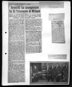 Il Presidente della Repubblica ha inaugurato l'11a Triennale di Arti Moderne a Milano, sta in IL PICCOLO SERA - Quotidiano