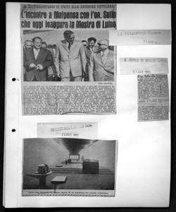 IL SOTTOSEGRETARIO DI STATO ALLA RASSEGNA ARTICIANA - Lìincontro a Malpensa con l'on. Sullo che oggi inaugura la Mostra di Luino, sta in LA PREALPINA - quotidiano