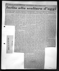 LA MOSTRA INTERNAZIONALE ALL'APERTO ALLA TRIENNALE - Invito alla scultura d'oggi - Convegno ideale di artisti moderni e contempo0ranei - - Esponenti dell'arte tradizionale e d'avanguardia -- Da Renoir a Boccioni -- Le opere di laurens e moore -- La figura di Wotruba, sta in GIORNALE DEL MATTINO - quotidiano