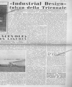 <<Industrial Design>> fulcro della triennale, sta in NAZIONE SERA - quotidiano