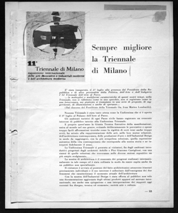 Sempre migliore la Triennale di Milano, sta in L'ITALIA MODERNA PRODUCE - periodico