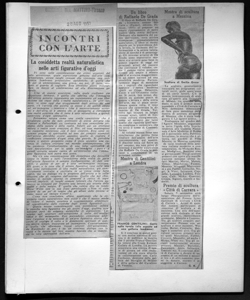 INCONTRI CON L'ARTE - La cosidetta realtà naturalistica nelle arti figurative d'oggi, sta in GIORNALE DEL MATTINO - quotidiano