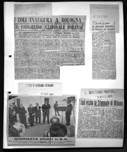 ZOLI INAUGURA A BOLOGNA IL CONGRESSO NAZIONALE FORENSE - Il ministro Gonella ha auspicato una legge ispirata ai principi della libertà e dell'autogoverno della categoria - Il Presidente del Consiglio in visita alla Triennale di Milano, sta in MESSAGGERO VENETO - quotidiano