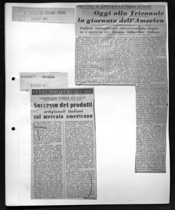 MENTRE SI ATTENDE LA VISITA DI ZOLI - Oggi alla Triennale la giornata dell'America - Espliciti riconoscimenti statunitensi alla eleganza e praticità del disegno industriale italiano, sta in IL POPOLO DI MILANO - quotidiano