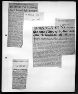 ALLA TRIENNALE DI MILANO - UN CONGRESSO NAZIONALE degli industriali mobilieri, sta in IL SOLE - quotidiano