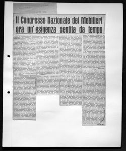 Il Congresso Nazionale dei Mobilieri era un'esigenza sentita da tempo, sta in IL CITTADINO DELLA DOMENICA - periodico