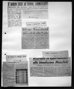 Jayne Mansfield mercoledì alla Scala - Il programma milanese della diva, sta in CORRIERE D'INFORMAZIONE - quotidiano