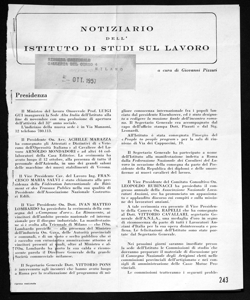 NOTIZIARIO DELL'ISTITUTO DI STUDI SUL LAVORO, sta in RIPRESA NAZIONALE - periodico