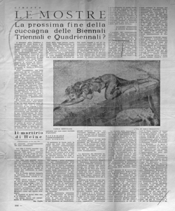 LE MOSTRE - La prossima fine della cuccagna delle Biennali Triennali e Quadriennali?, sta in CIMENTO - periodico