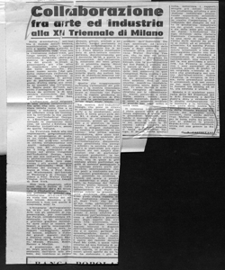 Collaborazione fra arte ed industria alla XI Triennale di Milano, sta in LA RASSEGNA - quotidiano