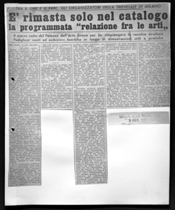 TRA IL DIRE E IL FARE, GLI ORGANIZZATORI DELLA TRIENNALE DI MILANO - È rimasta solo nel catalogo la programmata 