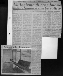 PASSEGGIATA NELLA XI TRIENNALE DI MILANO - Un insieme di cose buone meno buone e anche cattive - Ridda di polemiche - Indetto un congresso dell'antitriennale - Trascurata l'agricolutura, sta in IL CORRIERE DI TRIESTE - quotidiano