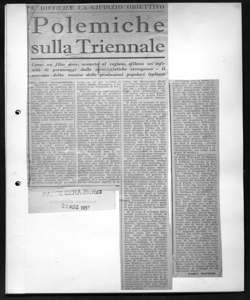 È DIFFICILE UN GIUDIZIO OBIETTIVO - Polemiche sulla Triennale - Come un film dove, accanto al regista, sfilano un'infinità di personaggi dalle caratteristiche eterogenee - Il successo della mostra delle produzioni popolari italiane, sta in PAESE SERA - quotidiano