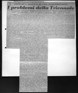 ECCESSI E DIFETTI DI UNA RESURREZIONE - I problemi della Triennale - L'importanza del vuoto - Trasformare ma non strafare - Sedici collaboratori sono troppi - La museologia o l'arte di esporre - Intenzioni della mostra di scultura, sta in LA NAZIONE ITALIANA - quotidiano