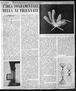 L'IDEA FONDAMENTALE DELLA XI TRIENNALE, sta in TACCUINO DELLE ARTI - periodico
