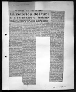 SDRAIATI, IN PIEDI E SEDUTI - La retorica dei tubi alla Triennale di Milano - Tavoli come goffi bacherozzoli sospesi su lunghe zampette di ragno, per colpa di una materia povera e filiforme, sta in IL TEMPO - quotidiano