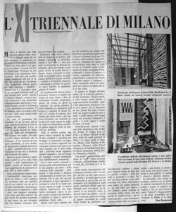 L'XI TRIENNALE DI MILANO, sta in VETRINA - periodico