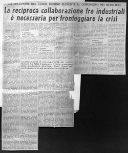 La reciproca collaborazione fra industriali è necessaria per fronteggiare la crisi, sta in SEDIA E MOBILE - quotidiano