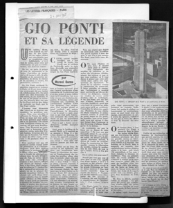 GIO PONTI ET SA LÉGENDE, sta in LES LETTRES FRANCAISES - quotidiano
