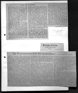 Ein Experimentierfeld der Architekten - Auf der XI Mailänder Triennale, sta in DEUTSCHE ZEITUNG UND WIRTSCHAFTS ZEITUNG - quotidiano