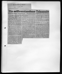 Die missverstandene Triennale - Deutsche zeigten Mustermesse / Mailänder Schau nicht mehr kämpferisch, sta in DIE ABENDZEITUNG - quotidiano