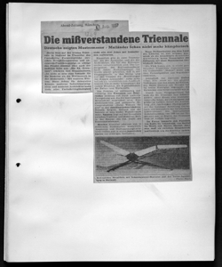 Die missverstandene Triennale - Deutsche zeigten Mustermesse / Mailänder Schau nicht mehr kämpferisch, sta in ABEND-ZEITUNG - quotidiano