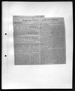 Moderne Form - auch im Alltag, sta in TRIERISCHER VOLKSFREUND - quotidiano
