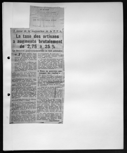 A cause de la majoration de la T.V.A., sta in PARIS - PRESSE - L'INTRANSIGEANT - quotidiano