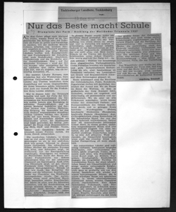 Nur das Beste macht Schule - Olympiade der Form /Ausklang der Mailänder Triennale 1957, sta in TECKLENBURGER LANDBOTE - quotidiano