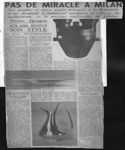 PAS DE MIRACLE A MILAN - Les meubles et objets usuels présentés à la Triennale d'art décoratif et industriel marquent la carence du modernisme et le prestige inaltérable du folklore - Notre époque n'a pas trouvé SON STYLE, sta in ARTS - SPECTACLES - quotidiano
