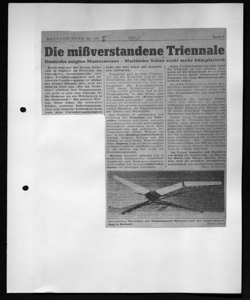 Die mißverstandene Triennale. Deutsche zeigten Mustermesse / Mailänder Schau mehr kämpferisch, sta in ABENDZEITUNG - quotidiano