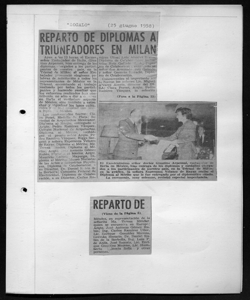 REPARTO DE DIPLOMAS A TRIUNFADORES EN MILAN, sta in ZOCALO - quotidiano
