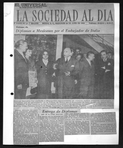 LA SOCIEDAD AL DIA - Entrega de Diplomas a Mexicanos por el Embajador de Italia, sta in EL UNIVERSAL EL GRAN DIARIO DE MEXICO - quotidiano