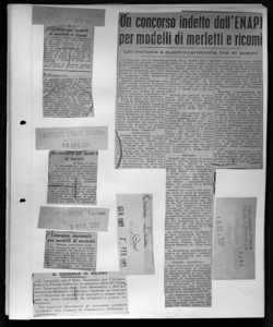 Un concorso indetti dall'ENAPI per modelli di merletti e ricami - Un milione e quattrocentomila lire di premi, sta in L'ARTIGIANATO D'ITALIA - periodico