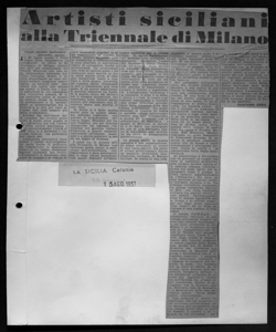 Artisti siciliani alla Triennale di Milano, sta in LA SICILIA - quotidiano