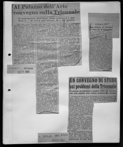 UN CONVEGNO DI STUDI sui problemi della Triennale - Si propone di contribuire a rendere l'Ente più aderente alle reali esigenze della cultura architettonica italiana, sta in IL SOLE - quotidiano