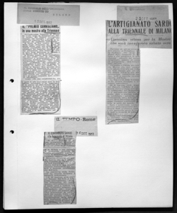 IL CONTRIBUTO SARDO alla Triennale di Milano, sta in IL TEMPO - quotidiano