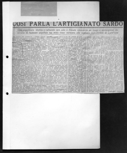 COSÌ PARLA L'ARTIGIANATO SARDO - Ogni esperienza storica o culturale non solo è filtrata attraverso un lungo e meraviglioso itinerario di fantasia popolare ma resta come estranea alla sostanza indecifrabile di quest'arte, sta in IL QUOTIDIANO SARDO - quotidiano