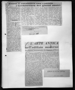 L'ARTE ANTICA nell'edilizia moderna - Un congresso internazionale alla Triennale di Milano, sta in CORRIERE DEI COSTRUTTORI - periodico