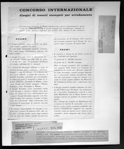 CONCORSO INTERNAZIONALE - disegni di tessuti stampati per arredamento, sta in MONDO ARTIGIANO - periodico