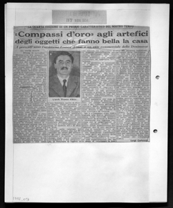 LA QUARTA EDIZIONE DI UN PREMIO CARATTERISTICO DEL NOSTRO TEMPO - <<Compassi d'oro>> agli artefici degli oggetti che fanno bella la casa - I premiati sono l'architetto Franco Albini e un ente commerciale della Danimarca, sta in GAZZETTA DEL POPOLO - quotidiano