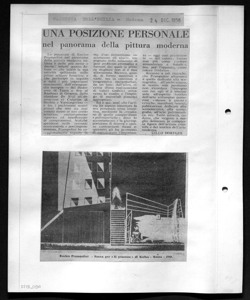 UNA POSIZIONE PERSONALE nel panorama della pittura moderna, sta in GAZZETTA DELL'EMILIA - quotidiano