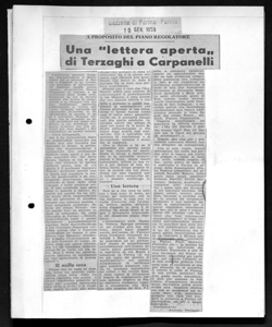 A PROPOSITO DEL PIANO REGOLATORE - Una 
