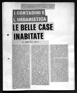 I CONTADINI E L'URBANISTICA - LE BELLE CASE INABITATE, sta in L'ESPRESSO. - periodico
