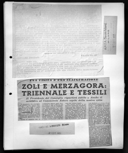 UNA VISITA E UNA INAUGURAZIONE - ZOLI E MERZAGORA: TRIENNALE E TESSILI - Il presidente del Consiglio ripartirà subito - Anche il ministro al Commercio Estero ospite della nostra città, sta in CORRIERE LOMBARDO - quotidiano