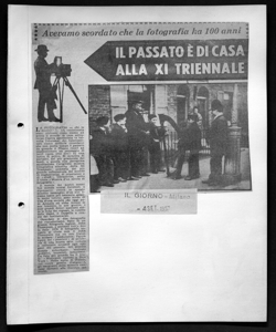 Avevamo scordato che la fotografia ha 100 anni - IL PASSATO È DI CASA ALLA XI TRIENNALE, sta in IL GIORNO - quotidiano